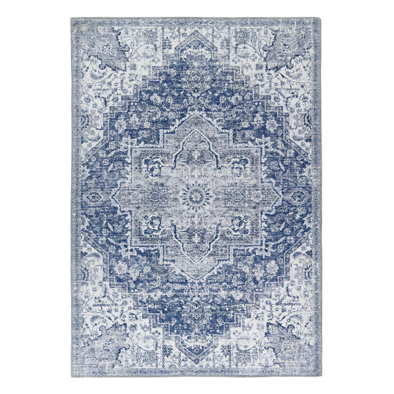 Latitude Vive Ashwika Blue/White Rug Wayfair.co.uk